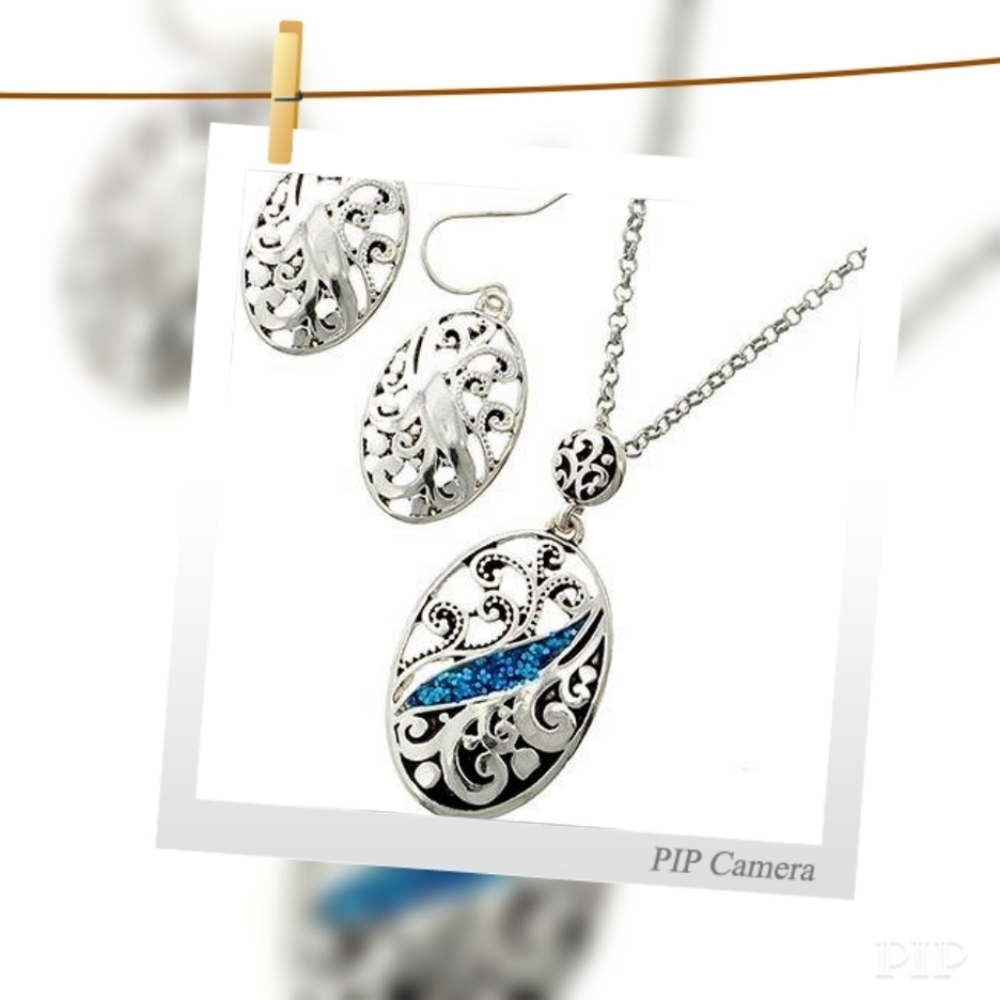 Antique Silver Filigree Necklace Set